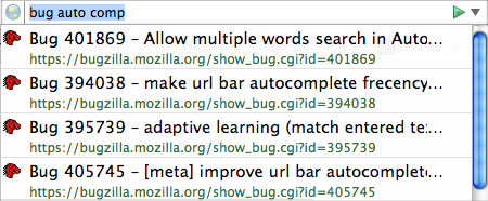 bug auto complete