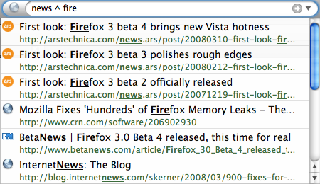 Searching for â€œnews ^ fireâ€