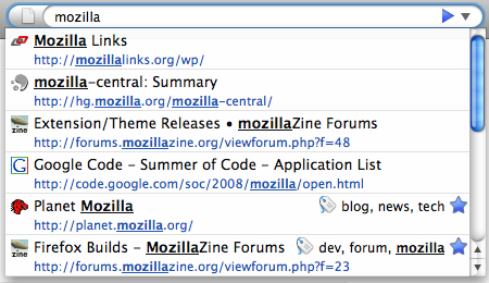 Search \"mozilla\"