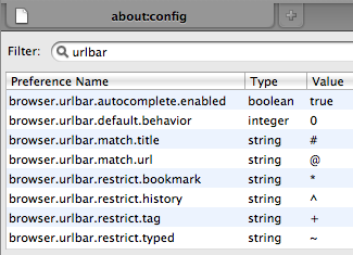 Configure Smart Location Bar's behavior from about:config