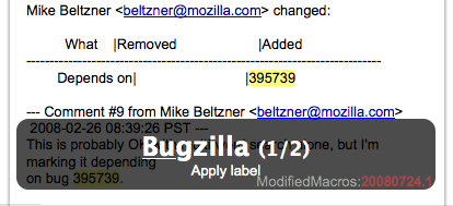 Gmail Macros Bugzilla