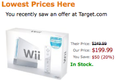 Share your history to find great deals (but no Wii will be that cheap...)
