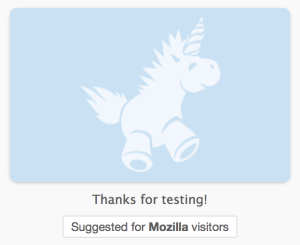 A suggestion made for people who visit Mozilla sites